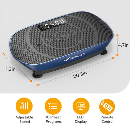 MERACH Vibration Plate Exercise Machine Whole Body Workout Power Vibrate Fitness Platform Vibration Plate Weight Loss & Shaping
