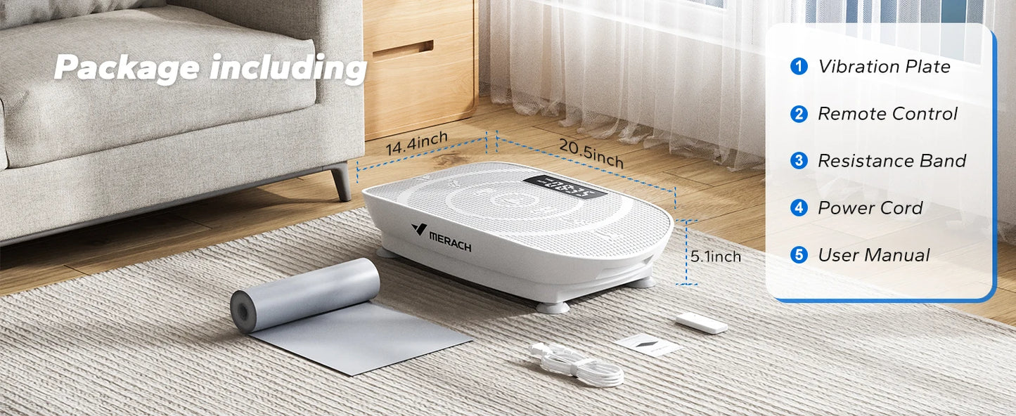 MERACH Vibration Plate Exercise Machine Whole Body Workout Power Vibrate Fitness Platform Vibration Plate Weight Loss & Shaping