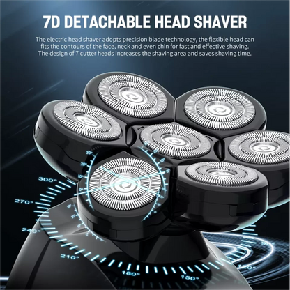 SEJOY 6-in-1 Multifunctional  7D Head Shavers for Bald Men Electric Razor with Nose Hair Trimmer Waterproof Mens Grooming Kit
